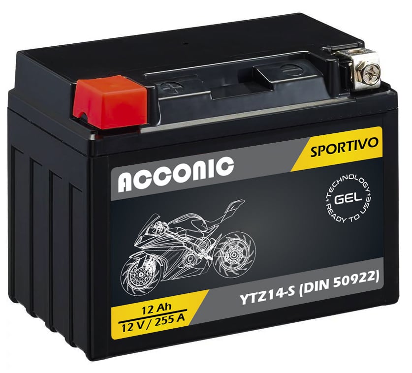 ACCONIC Sportivo GEL YTZ14-S Motorradbatterie 12Ah 12V (DIN 50922)